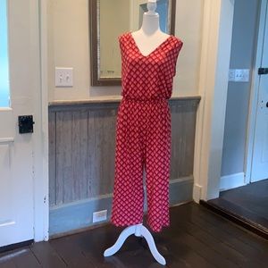 Red and pink jumpsuit